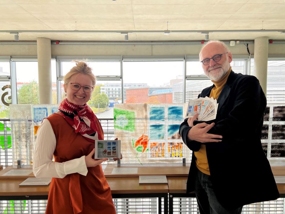 @DKG e.V.
Künstler Klaus-Uwe Nommensen und Agnieszka Maluga, Vorsitzende DKG e.V. Jahrestagung 2022 an der HS Düsseldorf